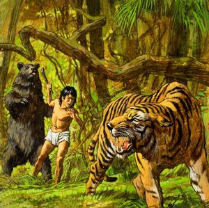 Boy with Bear and Tiger